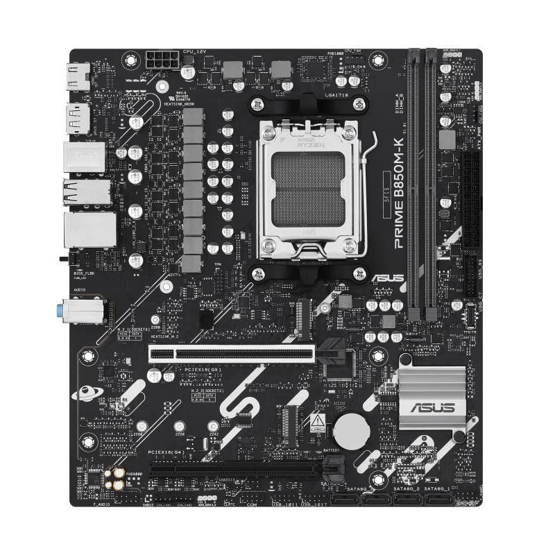 ASUS Prime B850M-K Socket de Carte mère de Jeu AMD AM5 (Ryzen 9000, mémoire DDR5, 2 x M.2, PCIe 5.0, BIOS Flashback, Aura Sync)