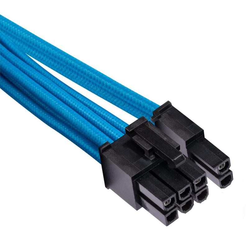 Câbles PCIe (connecteur double) type 4 Gen 4 à gainage individuel CORSAIR Premium – bleus