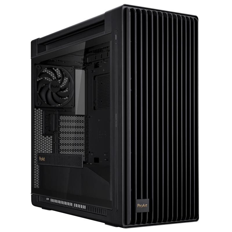 Boîtier ASUS ProArt PA602 E-ATX, Support de radiateur 420 mm, Ventilateur de 140 mm + 2X 200 mm préinstallés, indicateur de poussière IR, Verrouillage de l&#39;alimentation, Montage PCIe sans Outil
