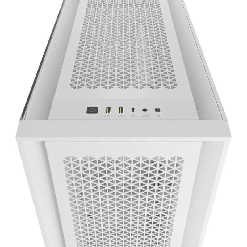 CORSAIR 5000D Core Airflow Boîtier PC ATX Mid Tower - Aucun Ventilateur Inclus - Panneau Latéral en Verre - Design à Haut Débit d&#39;air - Intérieur Spacieux pour Plusieurs Radiateurs 360mm - Blanc