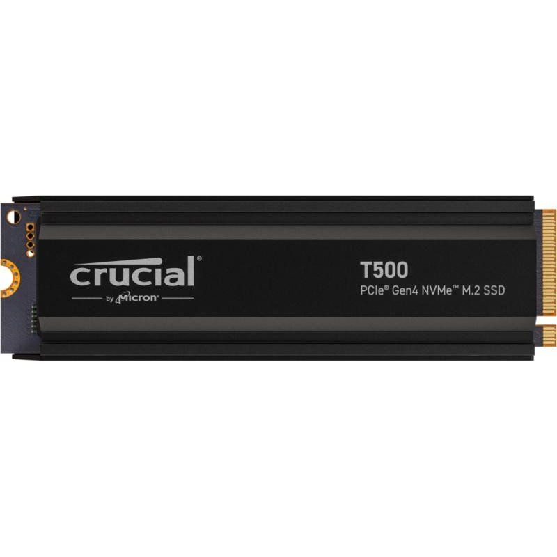 Crucial T500 SSD 2To PCIe Gen4 NVMe M.2 PS5 SSD Interne Gaming avec Dissipateur, jusqu’à 7400 Mo/s, Compatible PlayStation 5, TLC NAND, Ordinateur de Bureau - CT2000T500SSD5