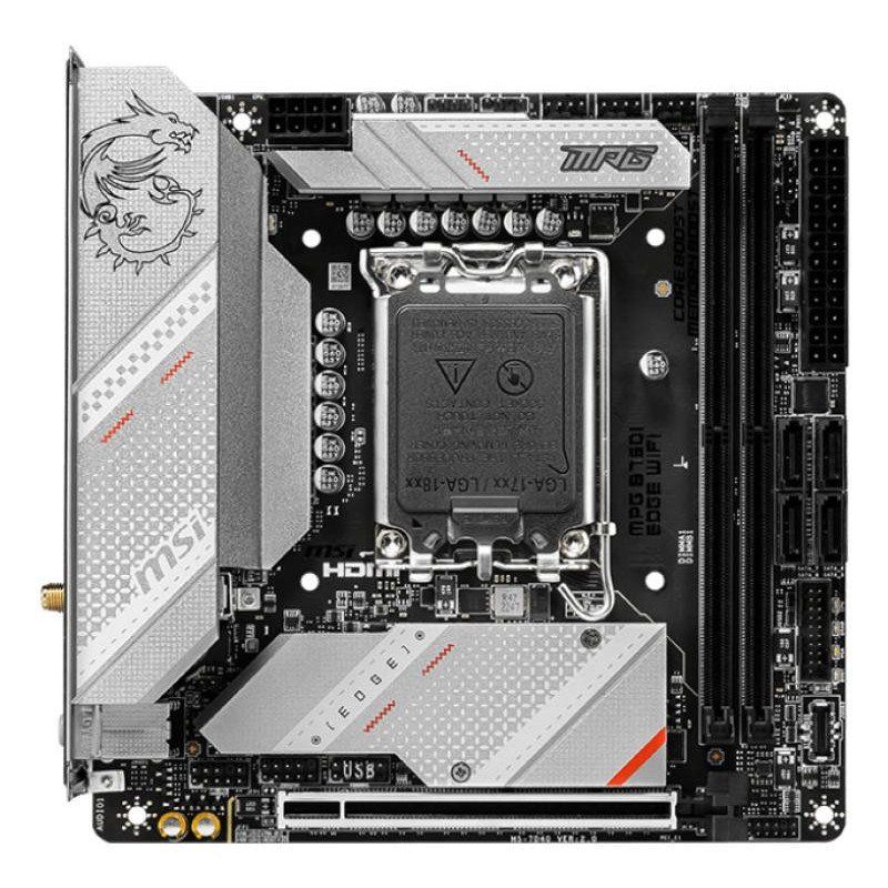 MSI MPG B760I EDGE WIFI Carte Mère, mini-ATX - Pour Processeurs Intel Core 14e, 13e &amp; 12e Génération, LGA 1700 - 8 Direct 90A VRM, DDR5 Memory Boost 7200+MHz/OC, PCIe 5.0 x16, M.2 Gen4, Wi-Fi 6E