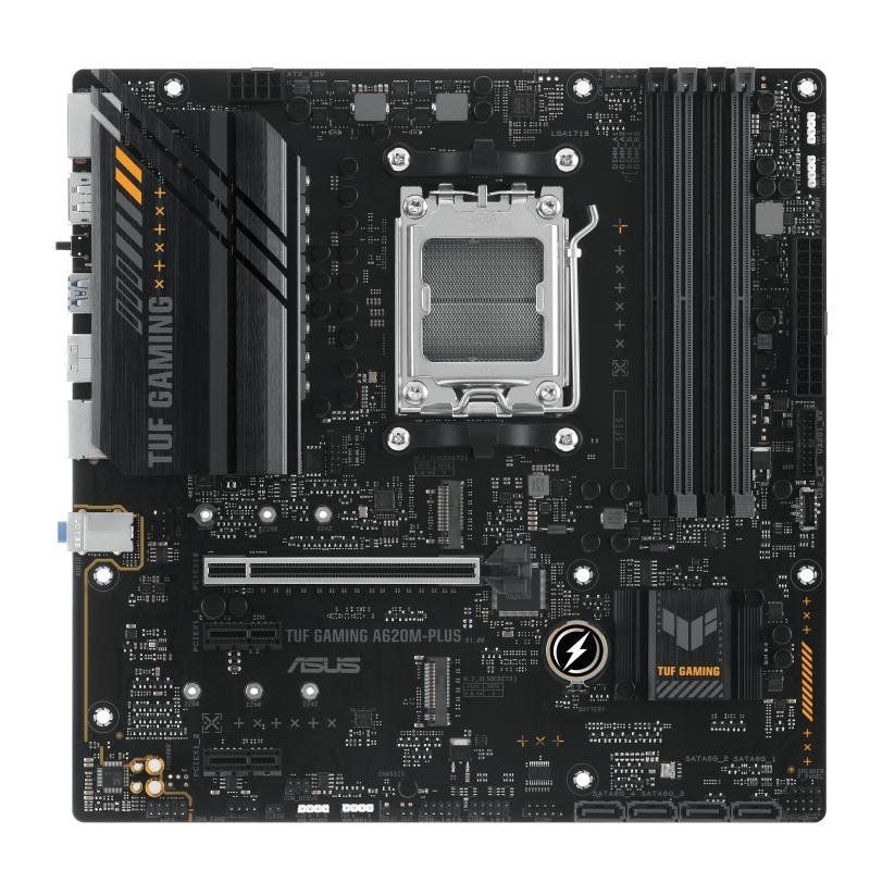 ASUS TUF GAMING A620M-PLUS – Carte mère AMD AM5 A620 microATX (DDR5, PCIe 4.0, 2 x M.2, Realtek 2.5Gb Ethernet, 2 x DisplayPort, HDMI, USB 3.2 Gen 1, SATA 6 Gbps, M.2 Q-Latch, Arua Sync RGB)
