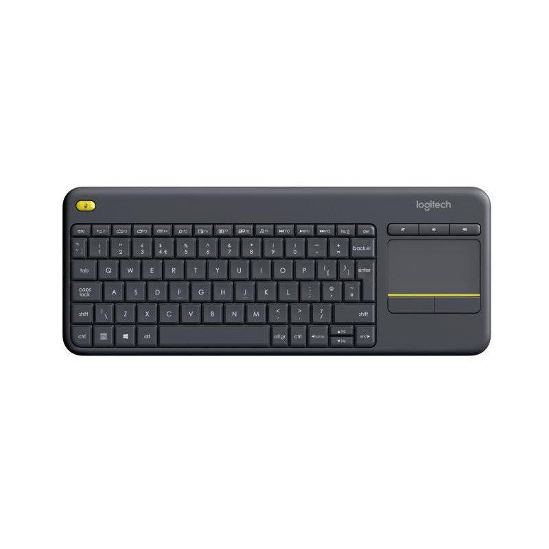 Logitech K400 Plus Clavier Sans Fil Touch TV Avec Contrôle Média et Pavé Tactile, Clavier Francais AZERTY - Noir