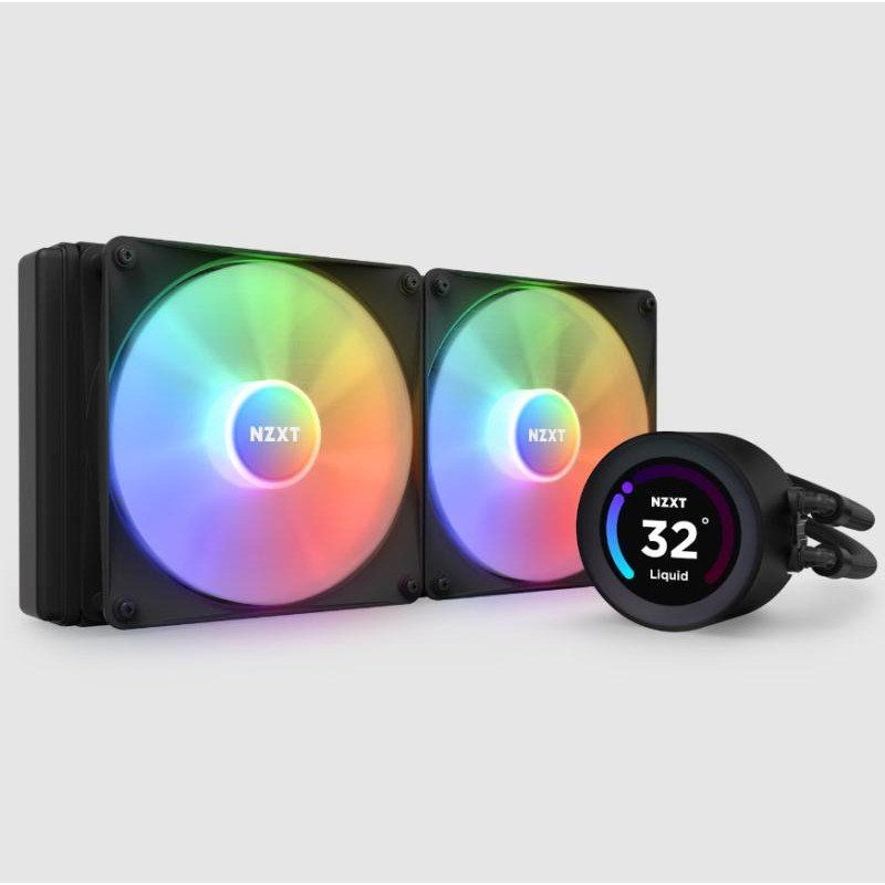 NZXT Kraken Elite 280 RGB - RL-KR28E-B1 - Refroidisseur pour processeur AIO de 280 mm - Écran LCD de 2,36 pouces personnalisable. Pompe haute performance - 2 ventilateurs F140 RGB Core - Noir
