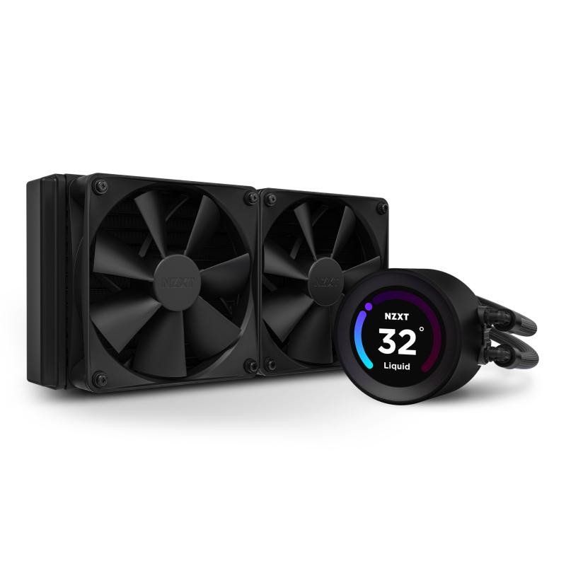 NZXT Kraken Elite 240 - RL-KN24E-B1 - Refroidisseur pour processeur AIO de 240 mm - Écran LCD de 2,36 pouces personnalisable. Pompe haute performance - 2 ventilateurs F120P - Noir