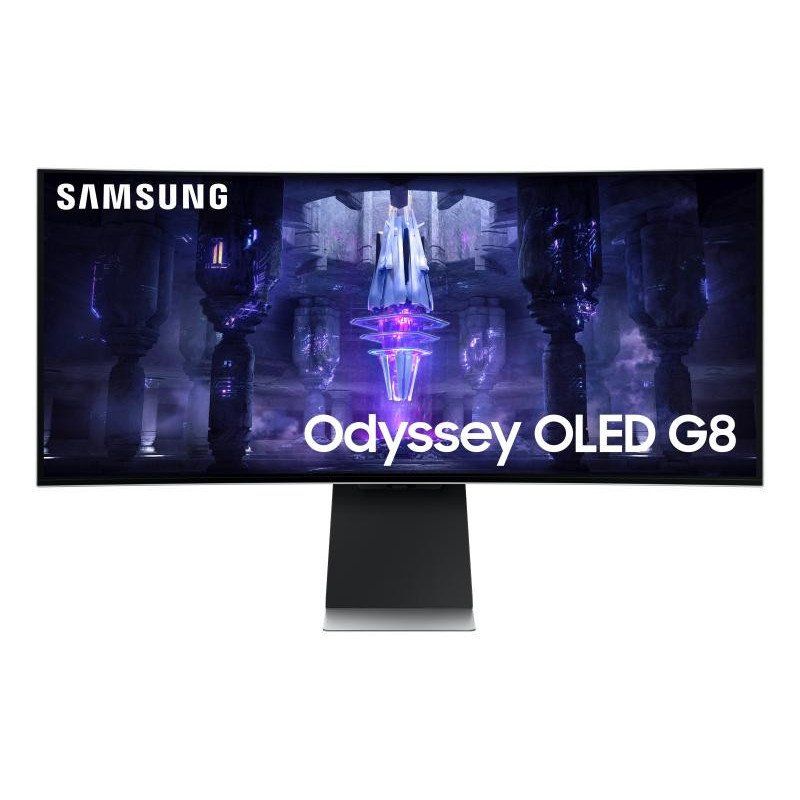 Samsung Ecran PC Odyssey OLED G8 34’’ 175Hz , 0.1ms, Dalle OLED Incurvée 1800R,UWQHD: 3440 x 1440, AMD FreeSync Premium Pro,Core Lightning +,Smart, Inclinable-Ajustable en hauteur, USB C, Micro HDMI
