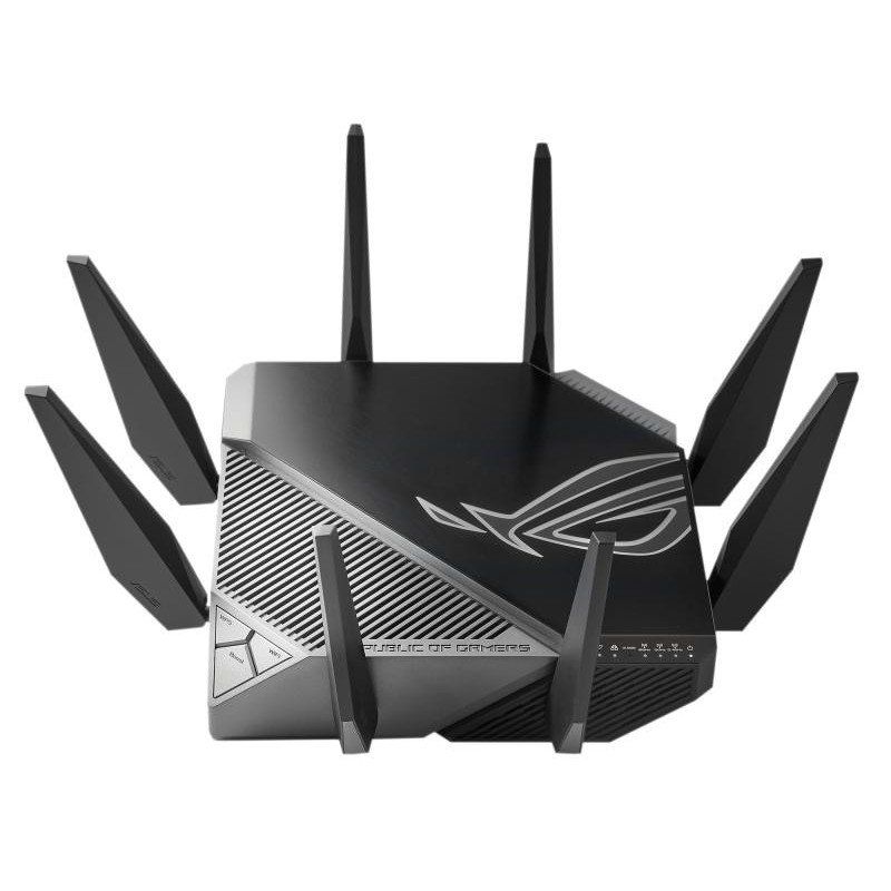 ASUS ROG GT-AXE11000 - Routeur Gaming Wi-FI 6E - Triple Bande + Nouvelle Bande 6 GHz, Port WAN/LAN 2.5G, Compatible PS5, VPN Fusion, Triple accélérateur de Jeu, sécurité réseau Gratuite, AiMesh