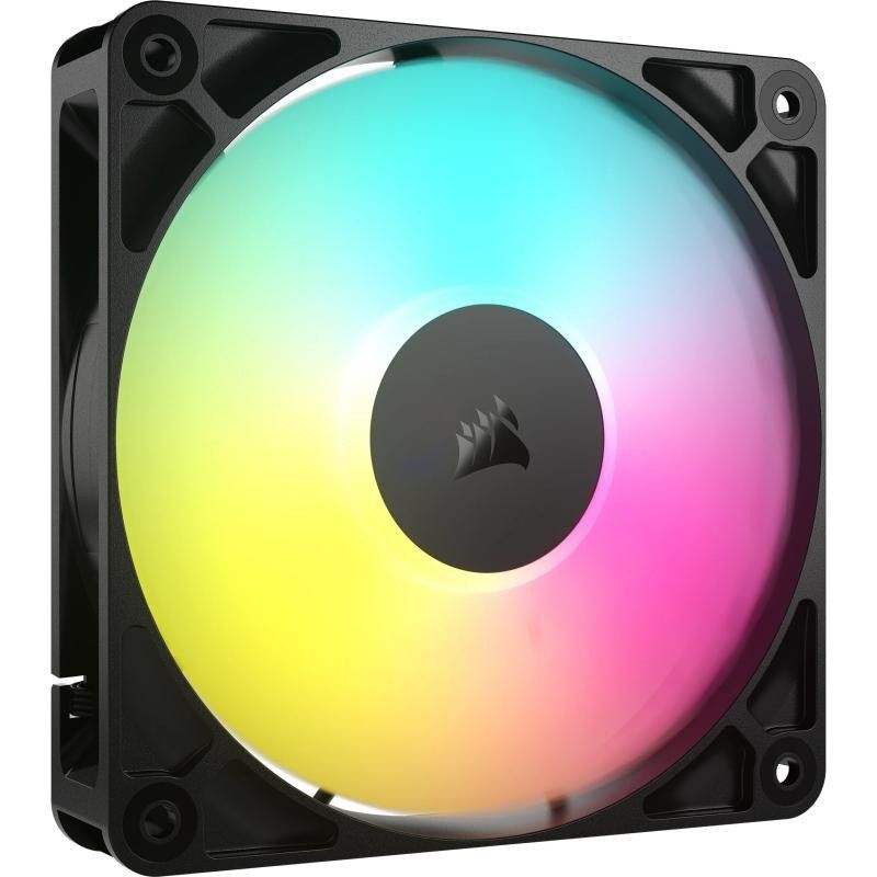 CORSAIR RS120 ARGB 120mm Ventilateur PWM – Connexion Daisy-Chain – Faible Bruit – Roulement à Dôme Magnétique – Paquet Unique – Noir