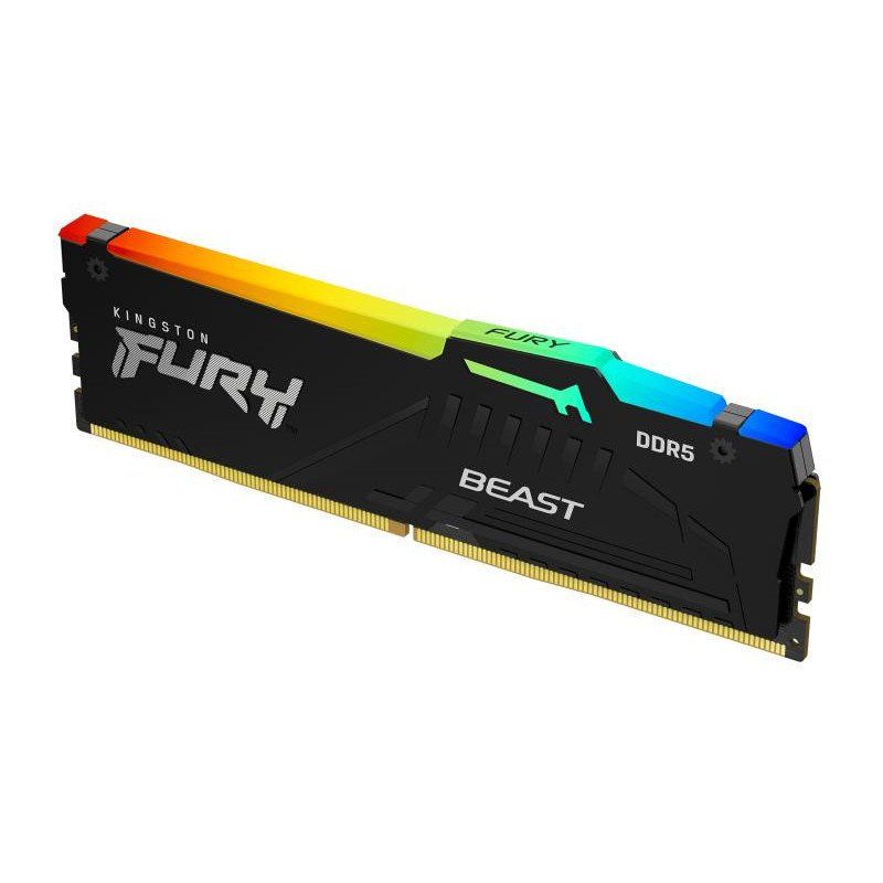 Kingston FURY Beast Noir RGB 16Go 6000MT/s DDR5 CL30 DIMM Mémoire pour PC de Gamer Module Simple AMD EXPO/ Intel XMP - KF560C30BBEA-16