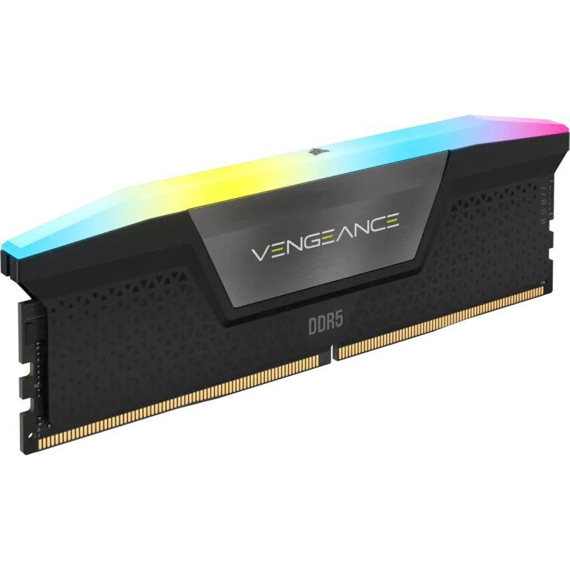 CORSAIR VENGEANCE RGB DDR5 RAM 32Go (2x16Go) 6400MHz CL32 Intel XMP Compatible iCUE Mémoire d&#39;Ordinateur - Noir (CMH32GX5M2B6400C32)