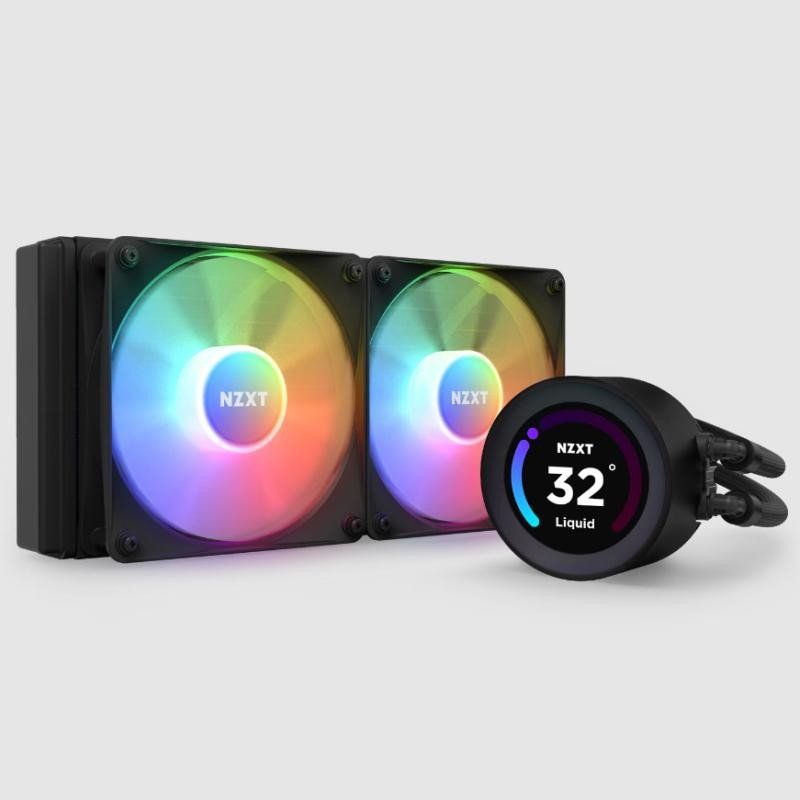 NZXT Kraken Elite 240 RGB - RL-KR24E-B1 - Refroidisseur pour processeur AIO de 240 mm - Écran LCD grand angle de 2,36 pouces personnalisable pour les GIF, les images, etc.- Noir