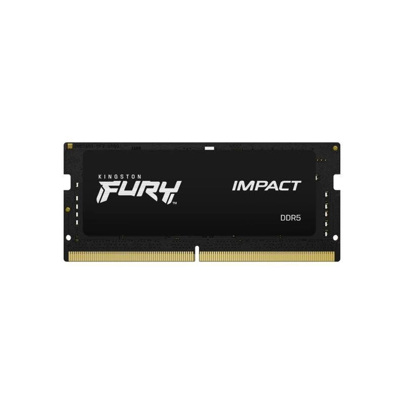 Kingston FURY Impact PnP 64GB (2x32GB) 5600MT,s DDR5 CL40 SODIMM Mémoire d’ordinateur Portable de Gamer Module Simple- KF556S40IBK2-64