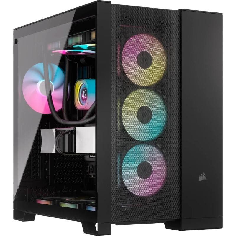 CORSAIR 6500D Airflow Boîtier PC ATX Mid-Tower - Pas de Ventilateurs Inclus - Design à Double Chambre - Compatible avec Les Cartes Mères à Connexion Inversée - Noir