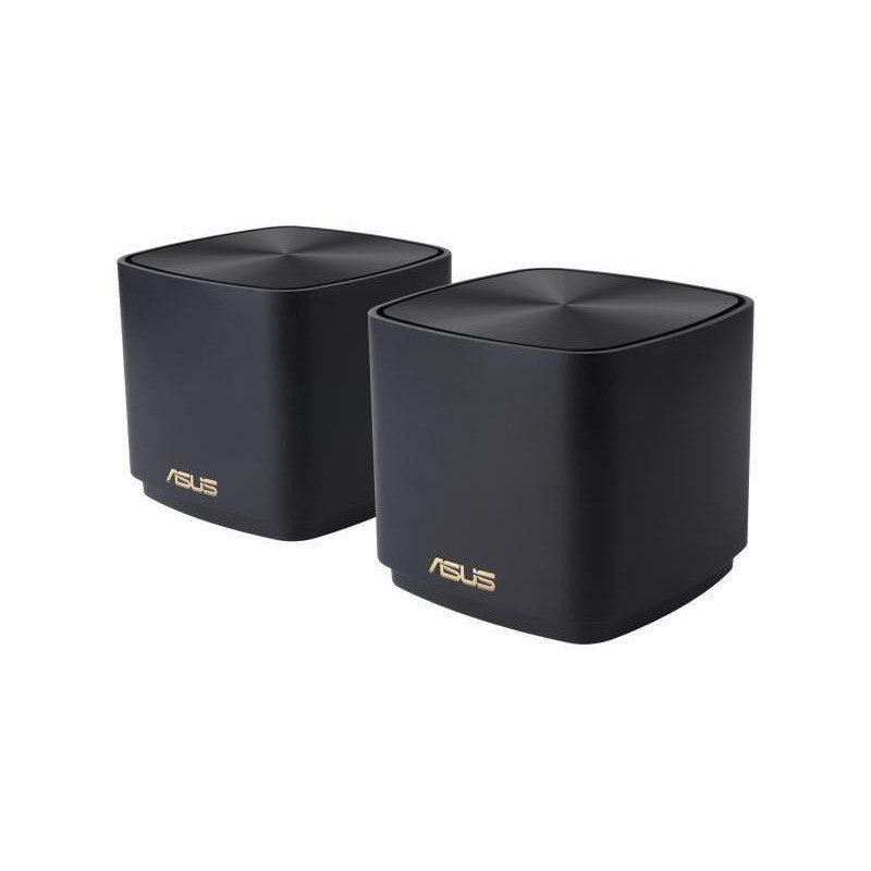 ASUS ZenWiFi XD4 Plus Noir - Pack de 2 - Système Wi-FI 6 AX Mesh, Double Bande (2,4 GHz / 5GHz), 1800 Mbit/s, 400m2, AiProtection avec TrendMicro à Vie, Ports WAN/LAN