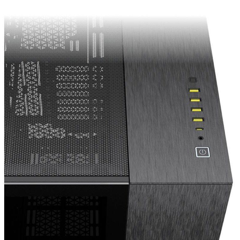 CORSAIR 6500X Boîtier PC mATX Mid-Tower à Double Chambre – Verre Trempé Panoramique - Connexion Inversée Compatible avec la Carte Mère – Pas de Ventilateurs Inclus – Noir/Obsidienne Aluminium