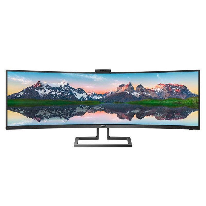Philips Monitors Philips Moniteur incurvé 499P9H/00 124 cm (49 Pouces) (HDMI, DisplayPort, USB-C, RJ45, hub USB, Temps de réponse de 5 ms, 5120 x 1440, 60 Hz) Noir