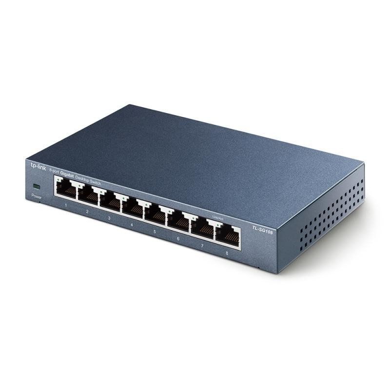 TP-Link 8-Port Gigabit Ethernet Switch, Desktop/Wall-Mount, Steel Case(TL-SG108)