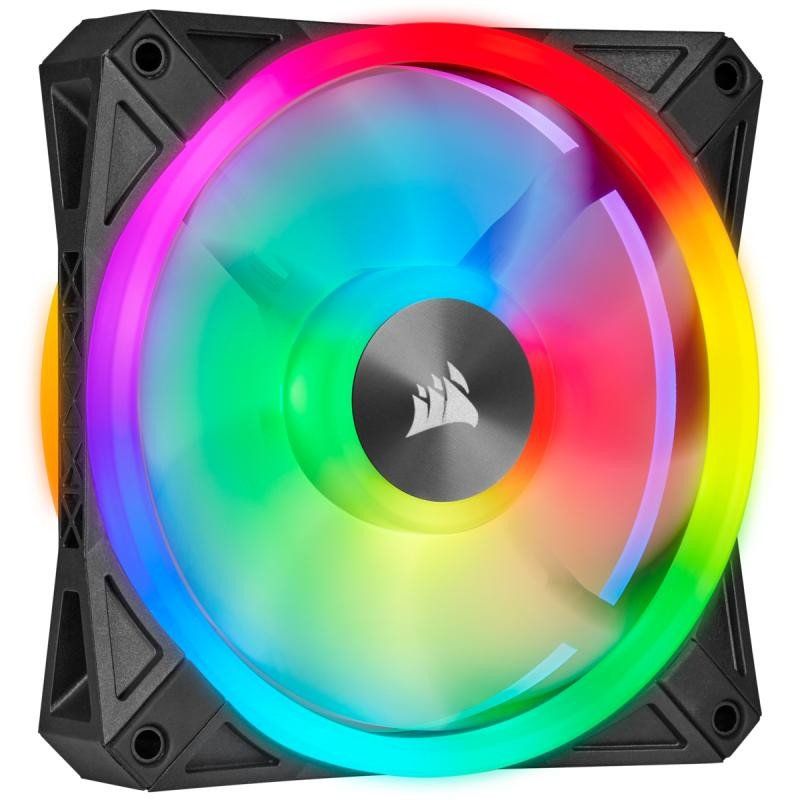 Corsair iCUE QL140 RGB, Ventilateur LED RGB PWM 140 mm (34 LED RGB Paramétrables Individuellement, Allant jusqu’à 1 250 TR/Min, Faible Bruit) Simple Pack - Blanc