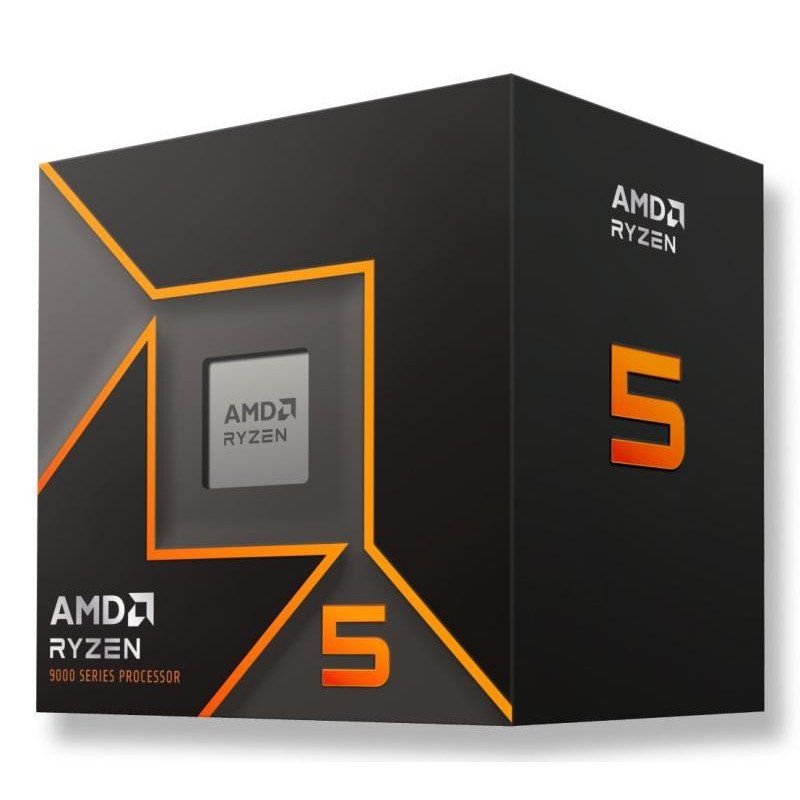AMD Ryzen 5 9600X Processeur (Radeon Graphique Intégré, 6 Coeurs/12 Threads, 65W TDP, Socket AM5, Cache 38Mo, jusqu&#39;à 5.4 GHz Fréquence Boost, Pas de Ventilateur)
