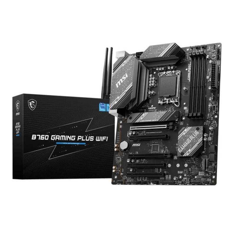 MSI B760 B760 GAMING PLUS WIFI Carte Mère, ATX - Pour Processeurs Intel Core 14e, 13e &amp; 12e Génération, LGA 1700 - DDR5 Memory Boost 6800+MHz/OC, Slots PCIe 4.0 x16, Slots M.2 Gen4, Wi-Fi 6E