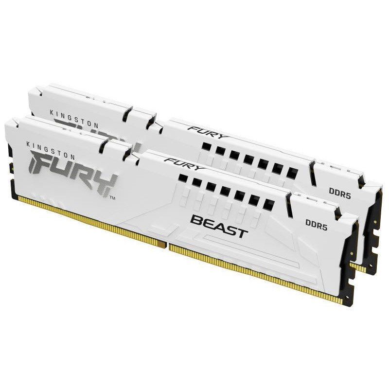 Kingston FURY Beast Blanc DDR5 64Go (2x32Go) 6000MT/s CL36 DIMM Mémoire pour PC de Gamer Kit de 2 AMD EXPO et Intel XMP - KF560C36BWEK2-64