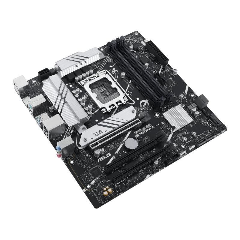 ASUS PRIME B760M-A-CSM – Carte mère PRO Intel B760 LGA 1700 mATX (PCIe 4.0, 2 x M.2, Realtek 2.5Gb Ethernet, DisplayPort, 2 x HDMI, SATA 6 Gbps, USB 3.2 Gen 2 arrière et Type-C avant, Aura Sync RGB)