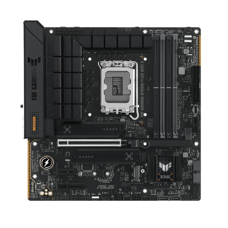 ASUS TUF Gaming B760M-PLUS WiFi II Carte mère Intel B760 LGA 1700 mATX (PCIe 5.0, M.2, DDR5, WiFi 6E, Antenne Q, Realtek 2,5 Go Ethernet, DP, HDMI, SATA 6 Gbps, USB Type-C, Thunderbolt 4, Aura Sync)