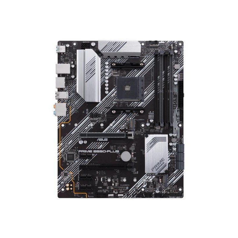 ASUS PRIME B550-PLUS – Carte mère AMD B550 (Ryzen AM4) avec Dual M.2, PCIe 4.0, DDR4 4400, Ethernet 1Gb, DisplayPort/HDMI, USB 3.2 Gén.2 Type-A/C et connecteurs pour Aura Sync RGB