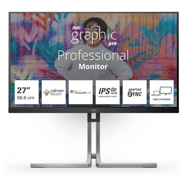 AOC Q27U3CV écran Plat de PC 68,6 cm (27&quot;) 2560 x 1440 Pixels 4K Ultra HD LCD Noir