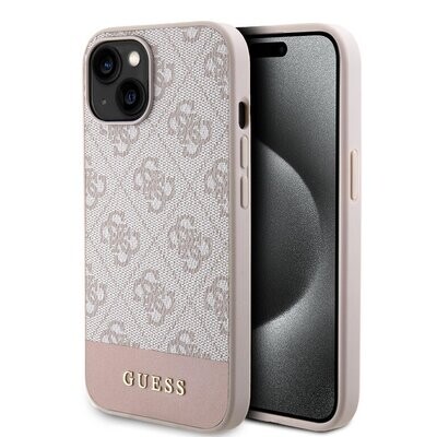Guess iPhone 15 Hardcase - Magsafe - 4G Pu Bottom