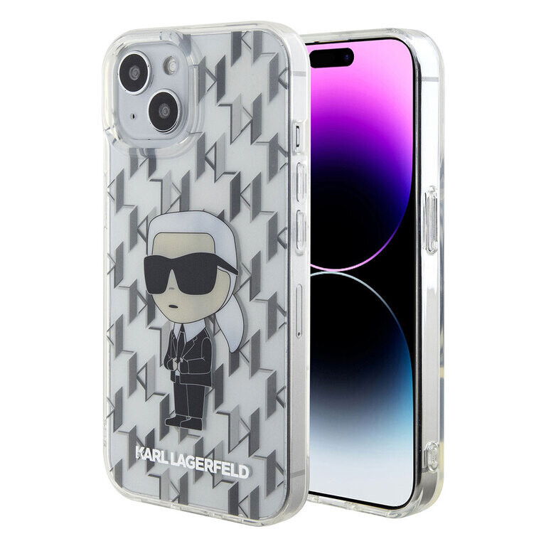 Karl Lagerfeld iPhone 15 Hardcase | Ikonik Monogram | Phonecase.nl