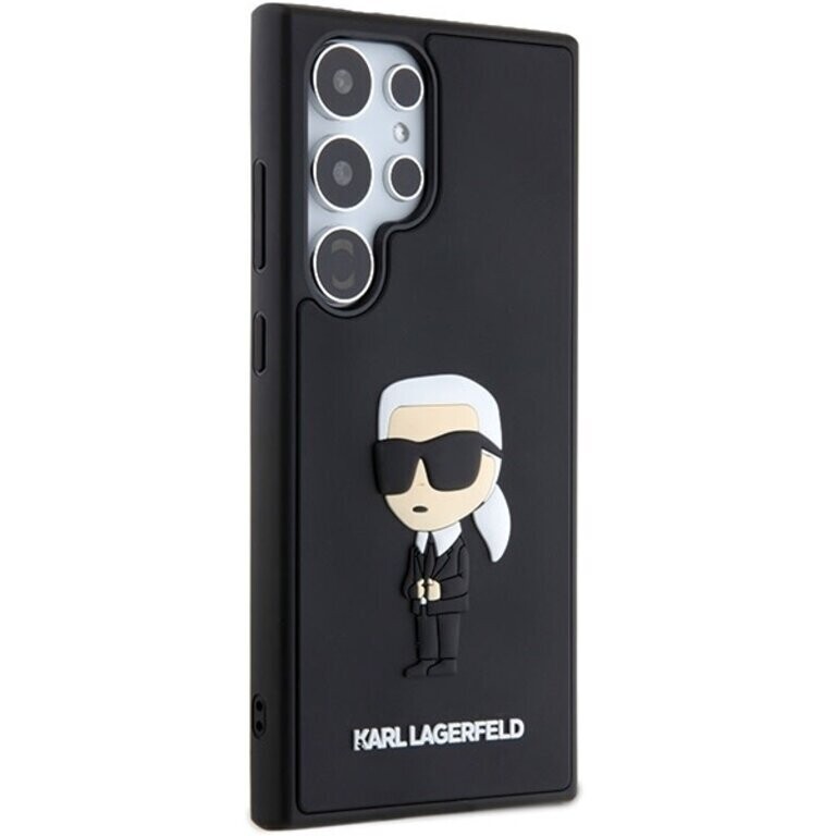 Karl Lagerfeld Galaxy S24 Ultra Achtercover case - 3D Rubber Ikonik - Zwart