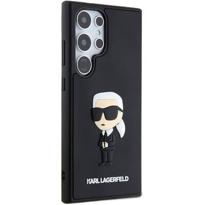 Karl Lagerfeld Galaxy S24 Ultra Achtercover case - 3D Rubber Ikonik - Zwart