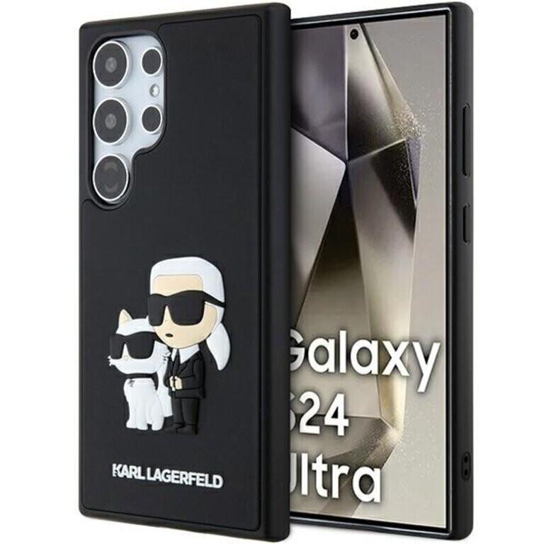 Karl Lagerfeld Galaxy S24 Ultra Back cover case - 3D Rubber Karl &amp; Choupette - Black