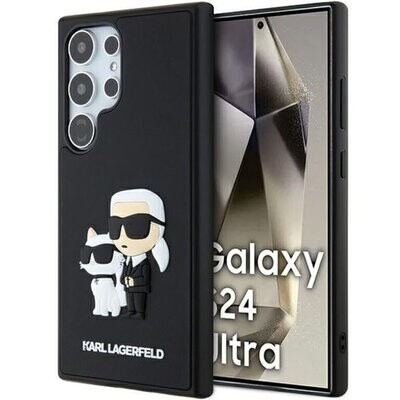 Karl Lagerfeld Galaxy S24 Ultra Back cover case - 3D Rubber Karl &amp; Choupette - Black