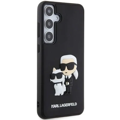 Karl Lagerfeld Galaxy S24 Plus Achtercover case - 3D Rubber Karl &amp; Choupette - Zwart