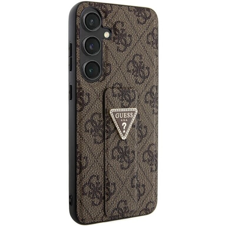 Guess Galaxy S24 Back Cover Case - Grip Stand 4G - Triangle Strass | Phonecase.nl