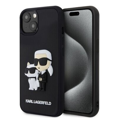 Karl Lagerfeld iPhone 15 Plus TPU Back Cover | 3D Rubber - NFT K&amp;C - Black | Phonecase.nl