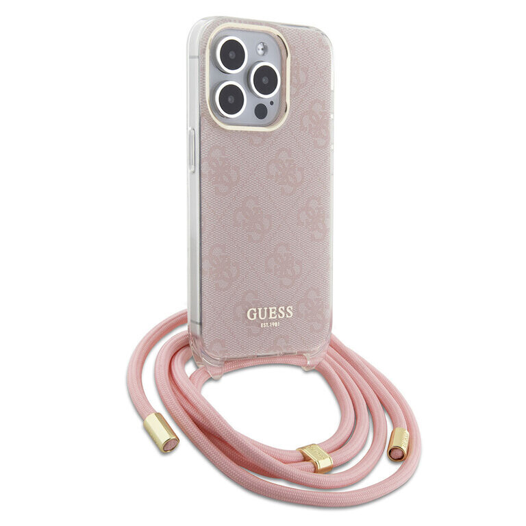 Guess iPhone 15 Pro Back cover case - Crossbody cord - 4G print