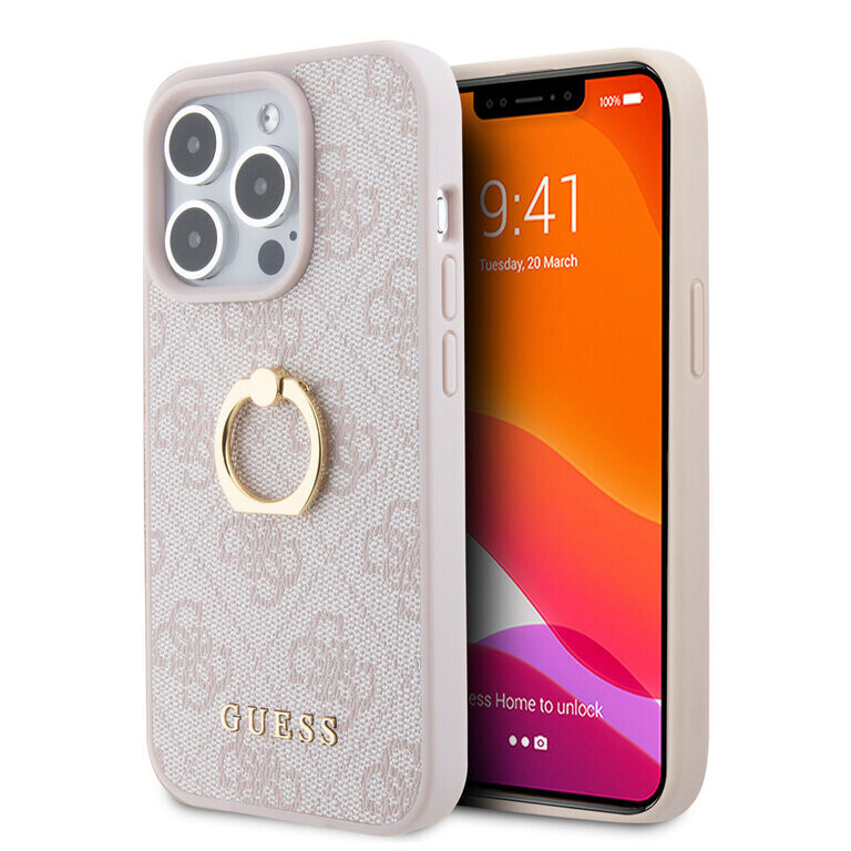 Guess iPhone 15 Pro Hardcase - 4G - With Ring Holder