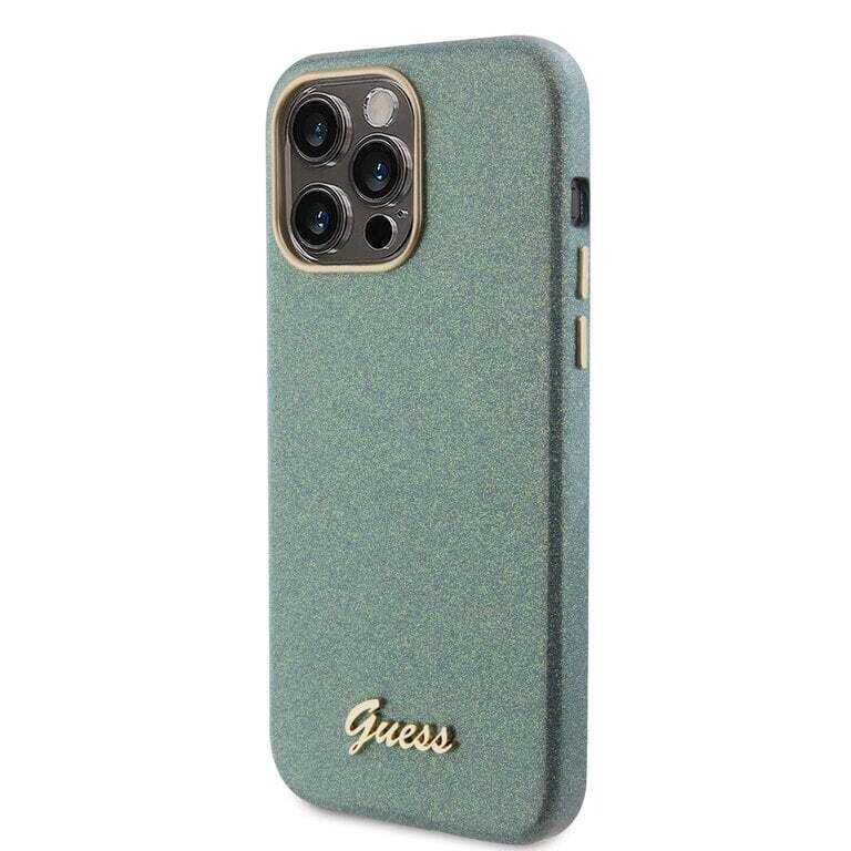 Guess iPhone 15 Pro Max TPU Back Cover - Glitter Glossy Script