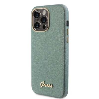Guess iPhone 15 Pro Max TPU Back Cover - Glitter Glossy Script