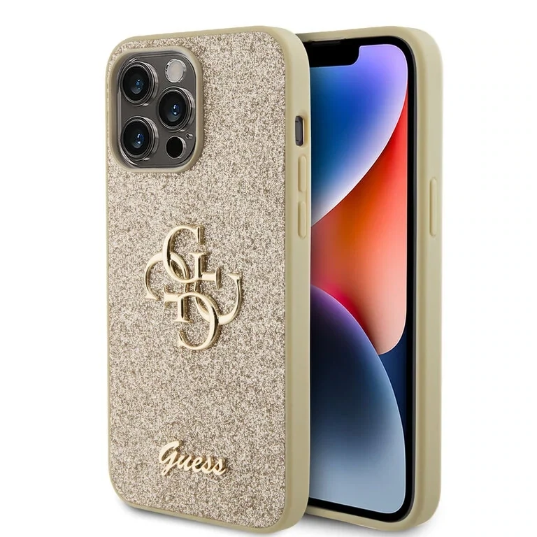 Guess iPhone 15 Pro Max TPU Hardcase - Big 4G - Fixed Glitter
