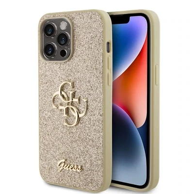 Guess iPhone 15 Pro Max TPU Hardcase - Big 4G - Fixed Glitter