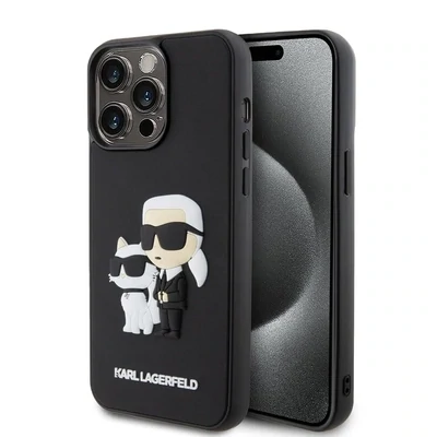 Karl Lagerfeld iPhone 15 Pro Max Case | TPU Back Cover 3D Rubber NFT K&amp;C Black | Phonecase.nl