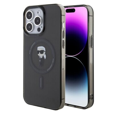 Karl Lagerfeld iPhone 15 Pro Max Hardcase | MagSafe Compatible Ikonik Black | Phonecase.nl