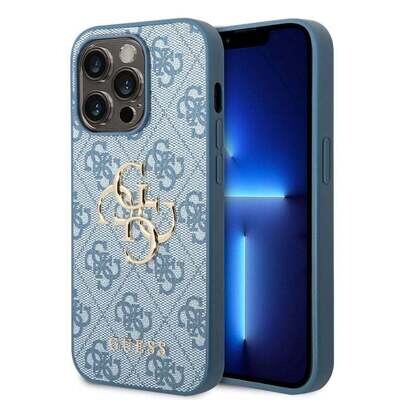 Guess iPhone 14 Pro Max Hardcase Backcover - 4G - Big Metal Logo - Blue
