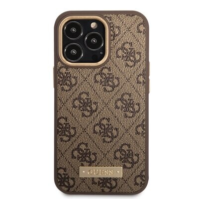 Guess iPhone 14 Pro Max Hardcase Back Cover - 4G - Gold Camera &amp; Buttons - MagSafe Compatible | Phonecase.nl