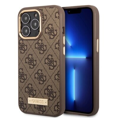 Guess iPhone 14 Pro Max Hardcase Back Cover - 4G - Gold Camera &amp; Buttons - MagSafe Compatible | Phonecase.nl